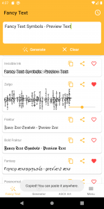 اسکرین شات برنامه Fancy Text Symbols 1