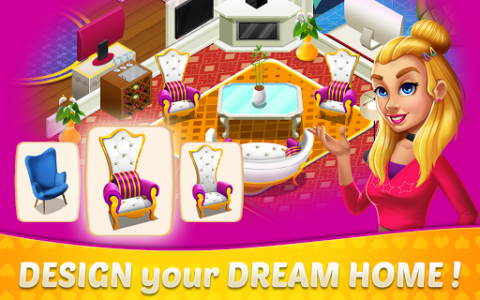 اسکرین شات برنامه Home Design & Mansion Decorating Games Match 3 1