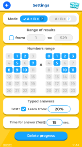 اسکرین شات 5 برنامه Times Tables - Math for Kids