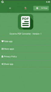 اسکرین شات 1 برنامه XLSX to PDF Converter