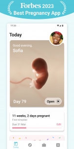 اسکرین شات برنامه Pregnancy + | Tracker App 1