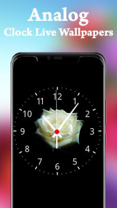 اسکرین شات برنامه Rose Live Clock Wallpaper - Flower Clock on Screen 2