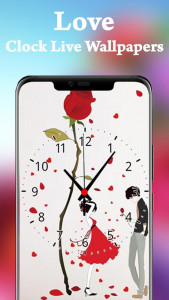 اسکرین شات برنامه Rose Live Clock Wallpaper - Flower Clock on Screen 8