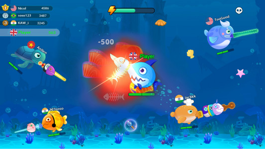 اسکرین شات 4 بازی Shark vs Fish .io-Hungry World