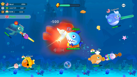 اسکرین شات بازی Shark vs Fish .io-Hungry World 4