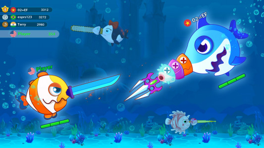 اسکرین شات بازی Shark vs Fish .io-Hungry World 1