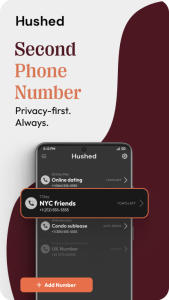 اسکرین شات 1 برنامه Hushed: US Second Phone Number