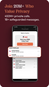 اسکرین شات برنامه Hushed: US Second Phone Number 2
