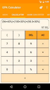 اسکرین شات برنامه GPA Calculator 3