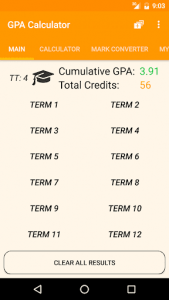 اسکرین شات برنامه GPA Calculator 1