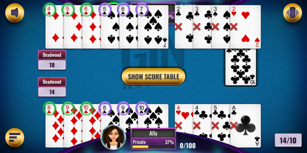 اسکرین شات بازی Gin Rummy 8