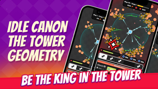 اسکرین شات 5 بازی Idle Cannon: Tower TD Geometry