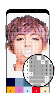 اسکرین شات برنامه BTS Pixel Art - Kpop Coloring by Number 1