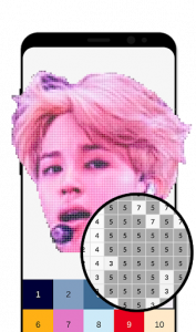 اسکرین شات برنامه BTS Pixel Art - Kpop Coloring by Number 2
