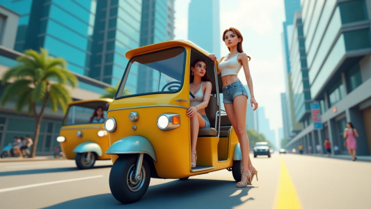 اسکرین شات 4 بازی Tuk Tuk Rickshaw City Driving