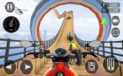 اسکرین شات 6 برنامه Mega Ramp Bike Stunt Games 3D