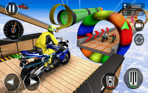 اسکرین شات 7 برنامه Mega Ramp Bike Stunt Games 3D
