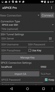 اسکرین شات برنامه aSPICE: Secure SPICE Client 2