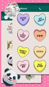 اسکرین شات برنامه Candy Hearts Valentine Emoji Stickers 3