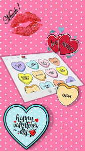 اسکرین شات برنامه Candy Hearts Valentine Emoji Stickers 4