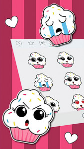 اسکرین شات برنامه Cute Cupcakes Emoji Stickers 3