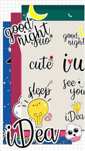 اسکرین شات برنامه Cute Word Doodle Emoji Stickers 4