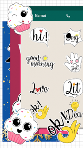 اسکرین شات برنامه Cute Word Doodle Emoji Stickers 3