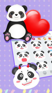 اسکرین شات برنامه Cute Panda Emoji Stickers - Add to Chats App Free 2
