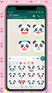 اسکرین شات برنامه Cute Panda Emoji Stickers - Add to Chats App Free 1