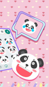 اسکرین شات برنامه Cute Panda Emoji Stickers - Add to Chats App Free 3