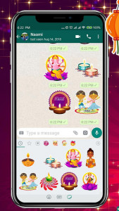 اسکرین شات برنامه Diwali-Emoji Stickers 1