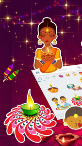 اسکرین شات برنامه Diwali-Emoji Stickers 3