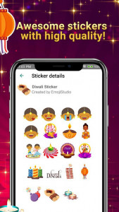 اسکرین شات برنامه Diwali-Emoji Stickers 2