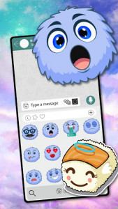 اسکرین شات برنامه Fluff Ball Emoji Stickers 2