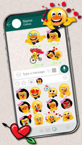 اسکرین شات برنامه Forever In Love Emoji Stickers 2