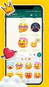 اسکرین شات برنامه New Funky Emoji Stickers 1