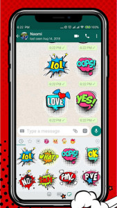 اسکرین شات برنامه Pop Style Word Emoji Stickers 1