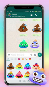 اسکرین شات برنامه Rainbow Poop Emoji Stickers 1