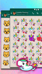 اسکرین شات برنامه Rainbow Unicorn Emoji Stickers 5