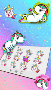 اسکرین شات برنامه Rainbow Unicorn Emoji Stickers 3