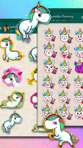 اسکرین شات برنامه Rainbow Unicorn Emoji Stickers 4