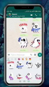 اسکرین شات برنامه Scary Ghost Emoji Stickers 1