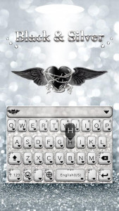 اسکرین شات برنامه BlackandSliver Keyboard Theme 1