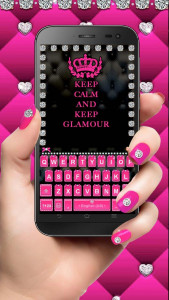 اسکرین شات برنامه Pink Glamour girl Keyboard Theme 3