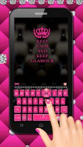 اسکرین شات برنامه Pink Glamour girl Keyboard Theme 2