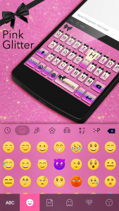 اسکرین شات برنامه Pink Glitter Emoji Keyboard 2