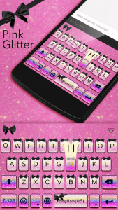 اسکرین شات برنامه Pink Glitter Emoji Keyboard 1