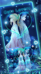 اسکرین شات برنامه Anime Cute Love Keyboard Theme 1
