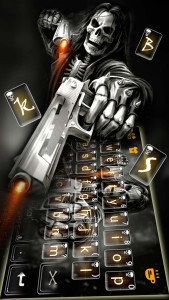 اسکرین شات برنامه Badace Skull Guns Keyboard - cool gun theme 2