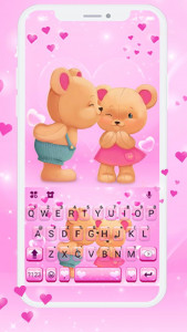 اسکرین شات برنامه Bear Couple Keyboard Theme 1